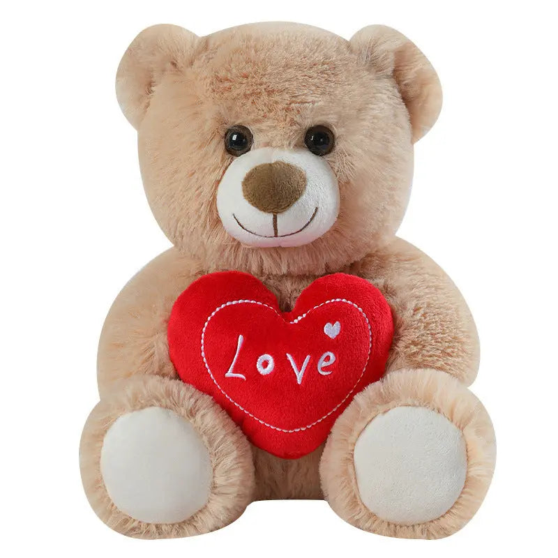 Cute Heart-hugging Teddy Bear Doll Plush Toys Angel Wishes