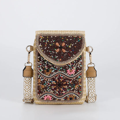 Rice Bead Woven Women's Shoulder Bag Angel Wishes