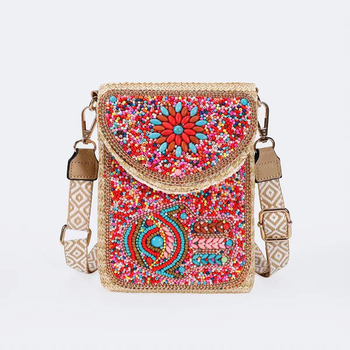 Rice Bead Woven Women's Shoulder Bag Angel Wishes