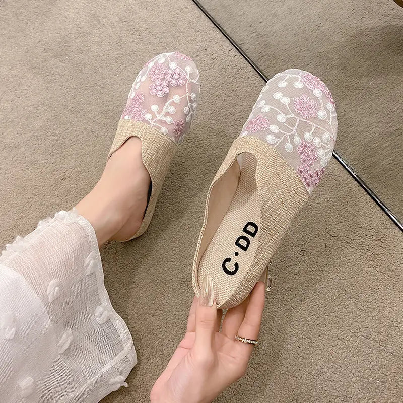 Toe Box For Outdoors Low Heel Flat Slip-on Lofter Hollow Sandals Angel Wishes