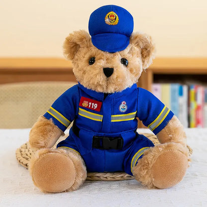 Fire Bear Police Teddy Doll Plush Toys Angel Wishes