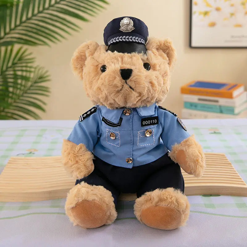 Fire Bear Police Teddy Doll Plush Toys Angel Wishes