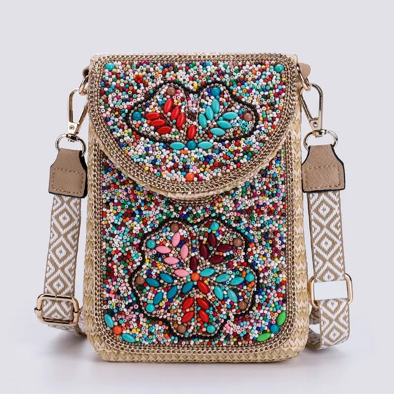 Rice Bead Woven Women's Shoulder Bag Angel Wishes