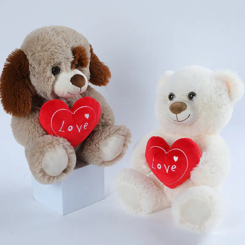 Cute Heart-hugging Teddy Bear Doll Plush Toys Angel Wishes