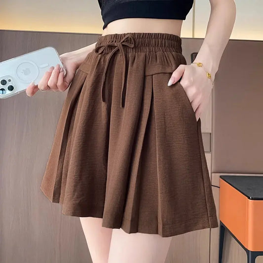 Casual Shorts Women's High Waist Summer Thin Plus Size Angel Wishes