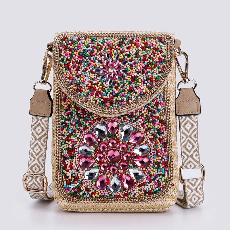 Rice Bead Woven Women's Shoulder Bag Angel Wishes