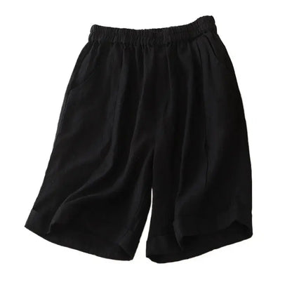 Summer High Waist Cotton Linen Wide Leg Shorts Angel Wishes