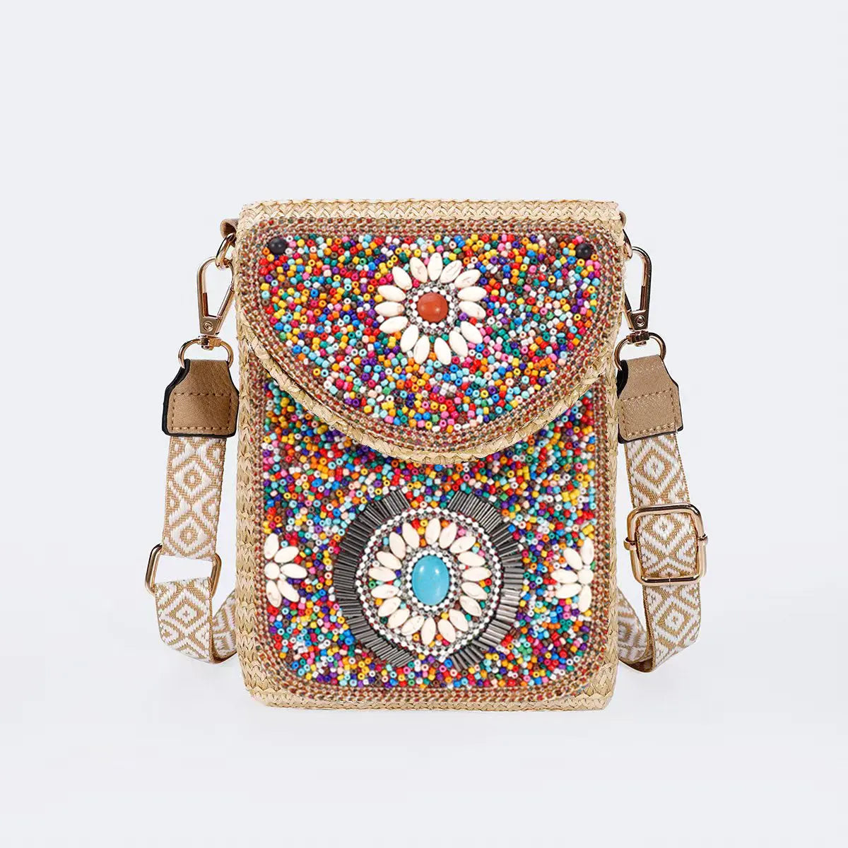 Rice Bead Woven Women's Shoulder Bag Angel Wishes