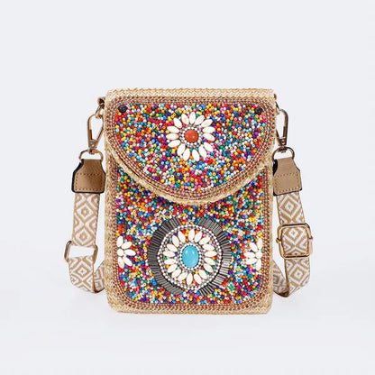 Rice Bead Woven Women's Shoulder Bag Angel Wishes