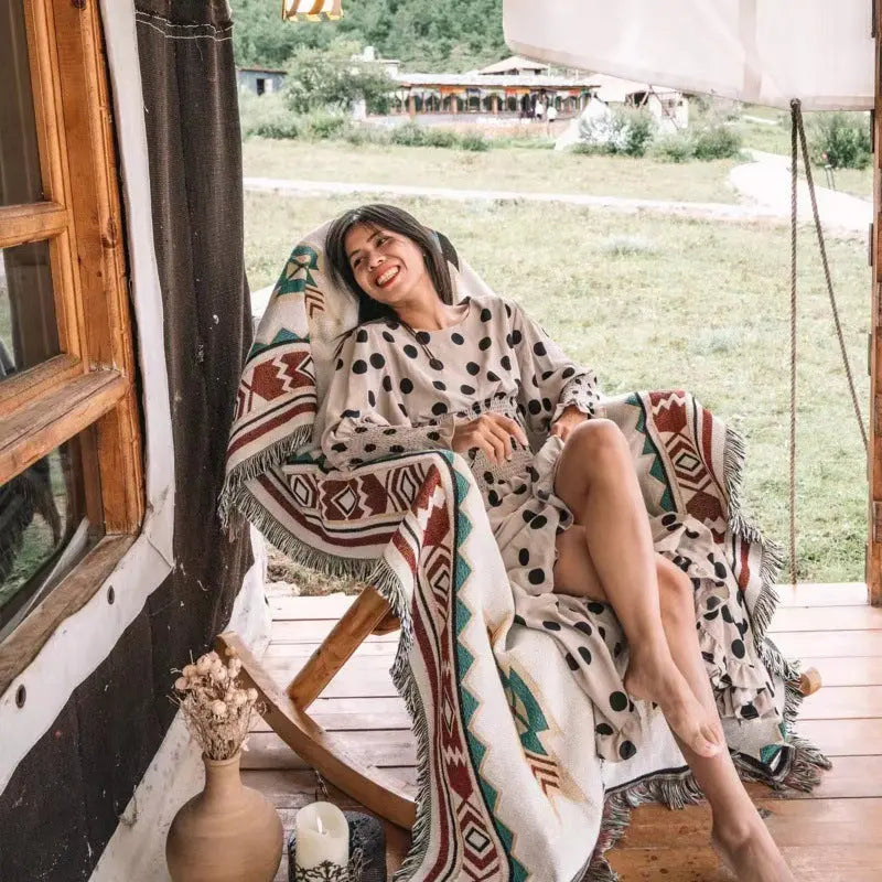 Wind Camping Rugs Outdoor Picnic Blanket Nap Blanket Bohemian Nap Blanket Angel Wishes