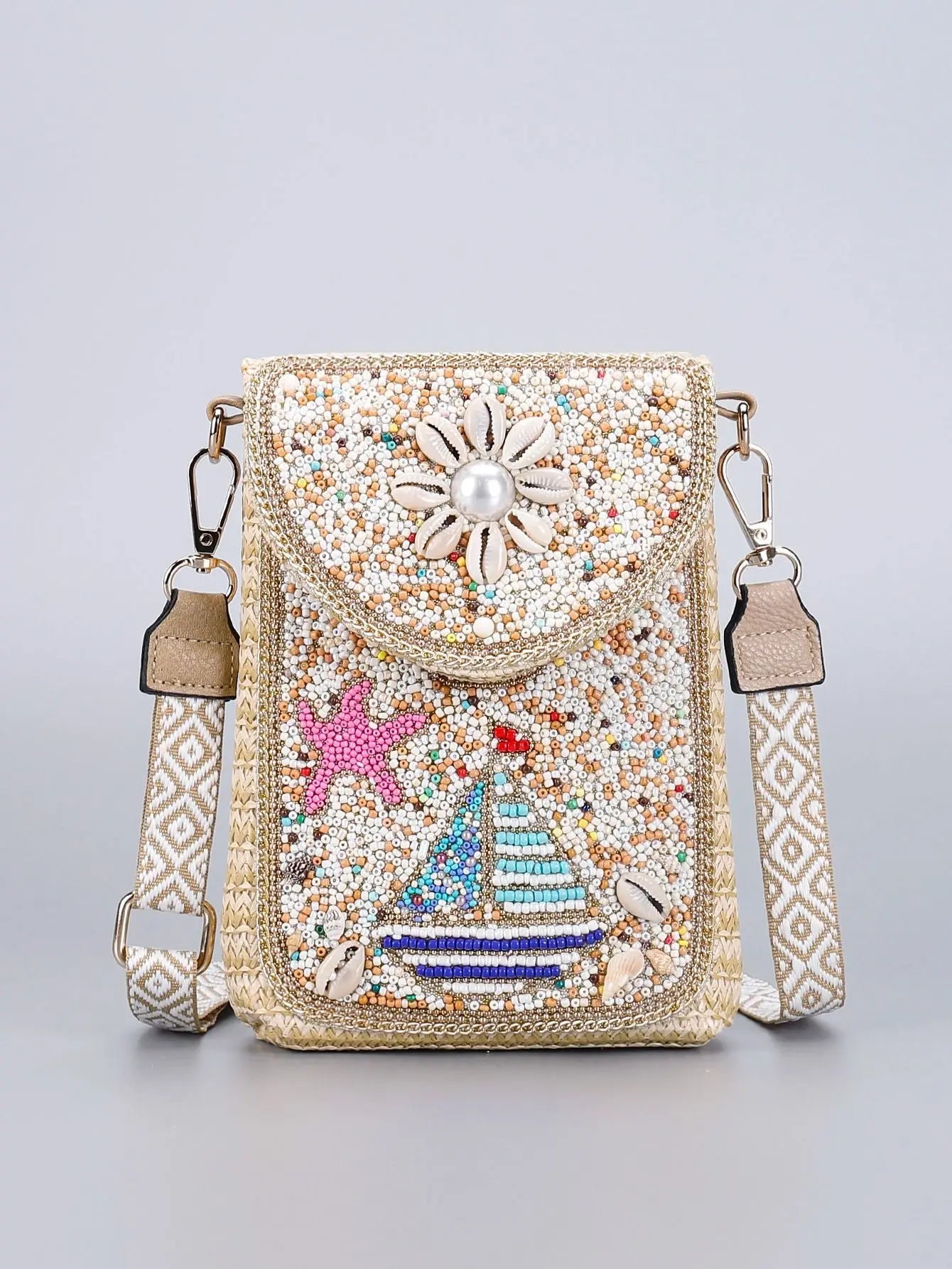 Rice Bead Woven Women's Shoulder Bag Angel Wishes