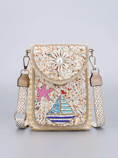 Rice Bead Woven Women's Shoulder Bag Angel Wishes