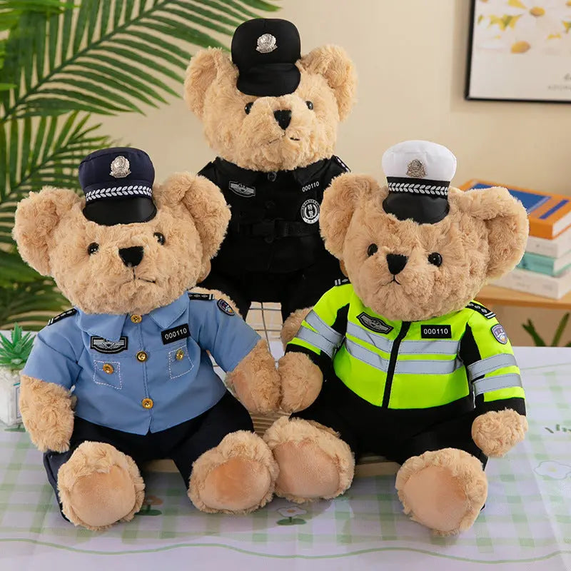 Fire Bear Police Teddy Doll Plush Toys Angel Wishes