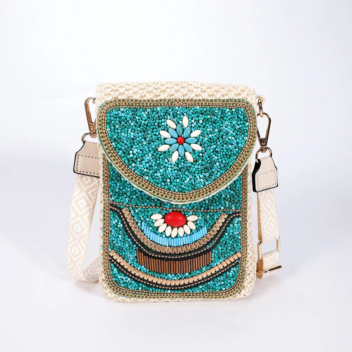 Rice Bead Woven Women's Shoulder Bag Angel Wishes
