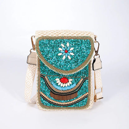 Rice Bead Woven Women's Shoulder Bag Angel Wishes