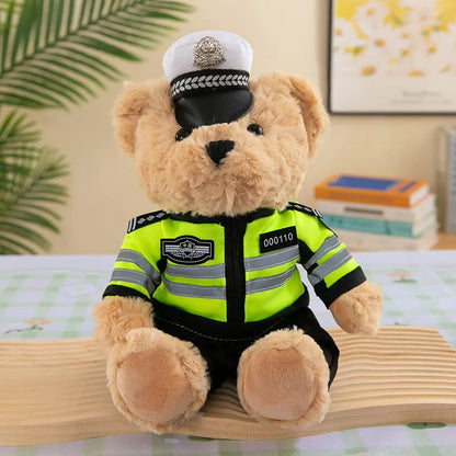 Fire Bear Police Teddy Doll Plush Toys Angel Wishes