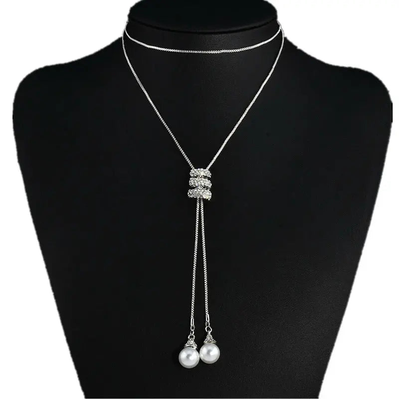 Pearl Necklace Twin High Sense Angel Wishes