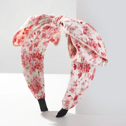 New Floral French Fashion Printed Hair Bow Hair Angel Wishes