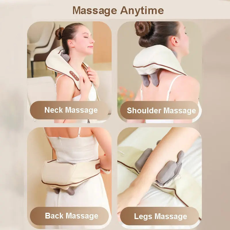 Electric Shoulder Back Neck Massager Shiatsu Body With Heat Kneading 2 Models UK Angel Wishes