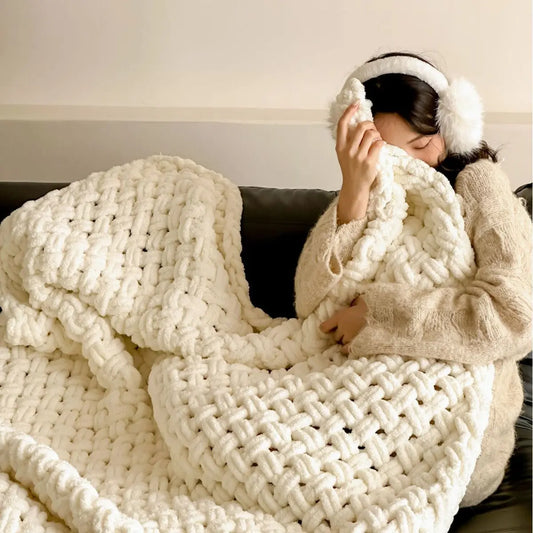 Hand-knitted Wool Blanket Angel Wishes