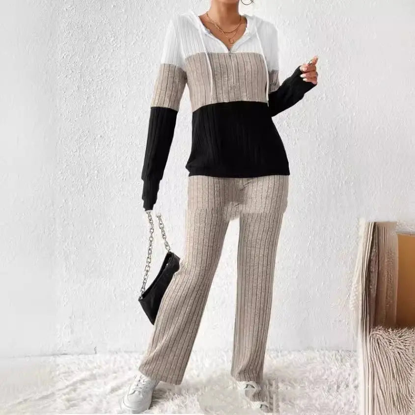 Hooded Zipper Trousers And Top Angel Wishes