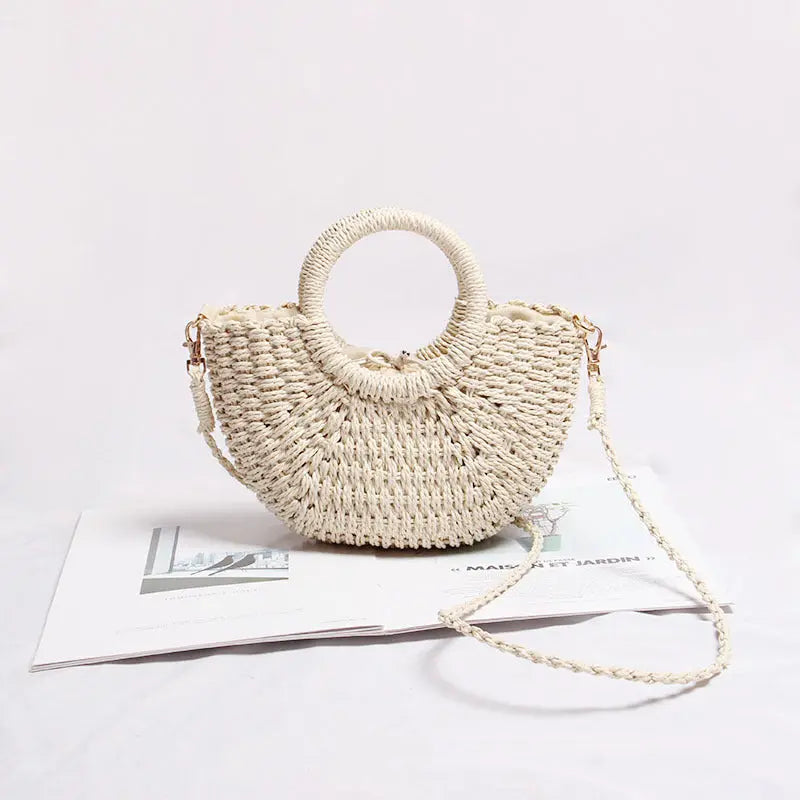 Seaside Vacation Beach Mini Straw Bag Angel Wishes