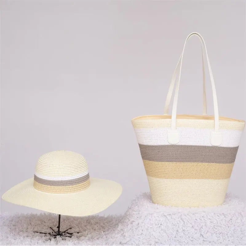 Beach Sun Hat Large Capacity Shoulder Bag Hat Suit Angel Wishes