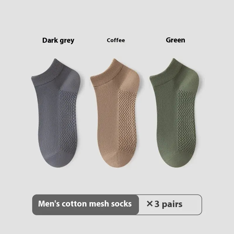 Cotton Anti-Pilling Short Socks Men's Deodorant And Sweat-absorbing Invisible Tight Mesh Boat Socks Angel Wishes