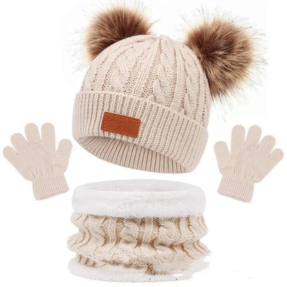 Children's Hat Scarf Gloves Three-piece Set Angel Wishes