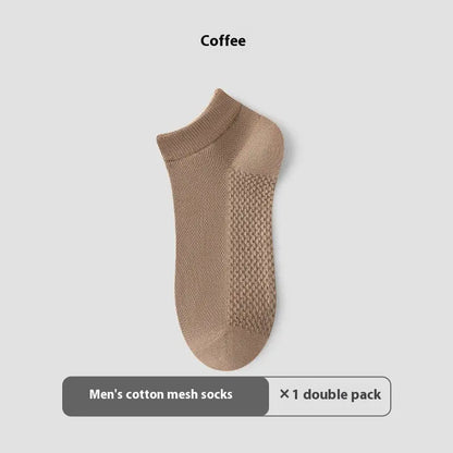 Cotton Anti-Pilling Short Socks Men's Deodorant And Sweat-absorbing Invisible Tight Mesh Boat Socks Angel Wishes