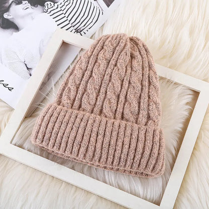 Winter Mohair Women Fleece Knitted Beanie Angel Wishes