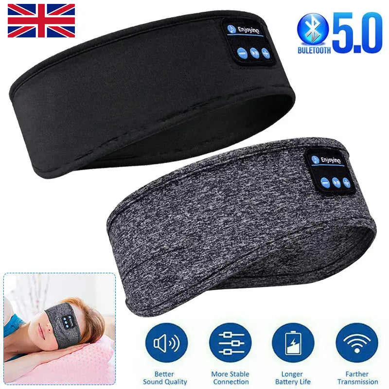 Wireless Bluetooth Headband Sleep Eye Mask Speaker Headphones Headset Sport Angel Wishes