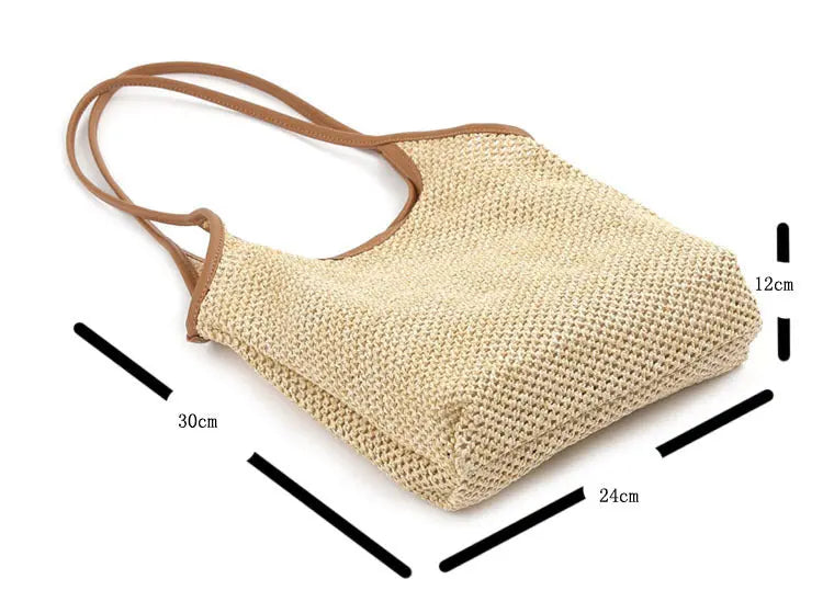 Vest Fishnet Bag Literary Straw Shoulder Bag Angel Wishes