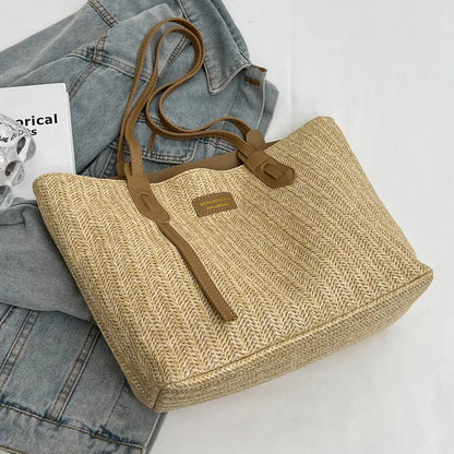 Summer Vacation Beach Woven Handheld Shoulder Bag Angel Wishes