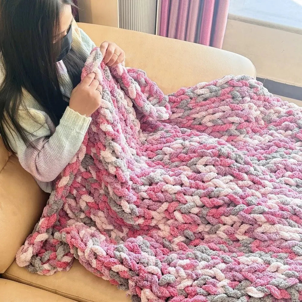 Coarse Yarn Chenille Knitted Blanket Angel Wishes