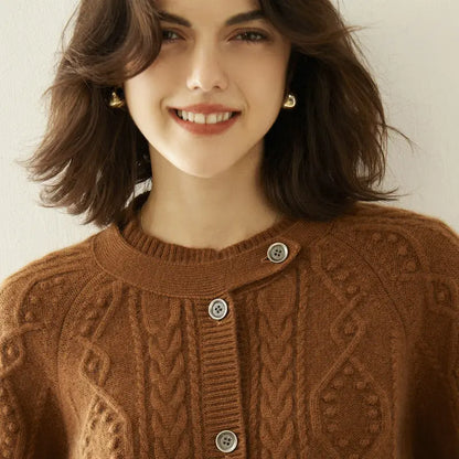 Cashmere Thick Knit Cardigan Sweater For Women Angel Wishes