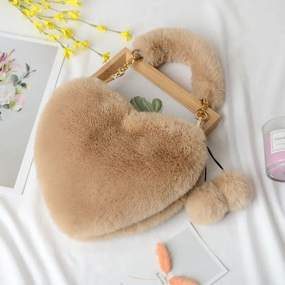 Heart-shaped Plush Handbag Angel Wishes