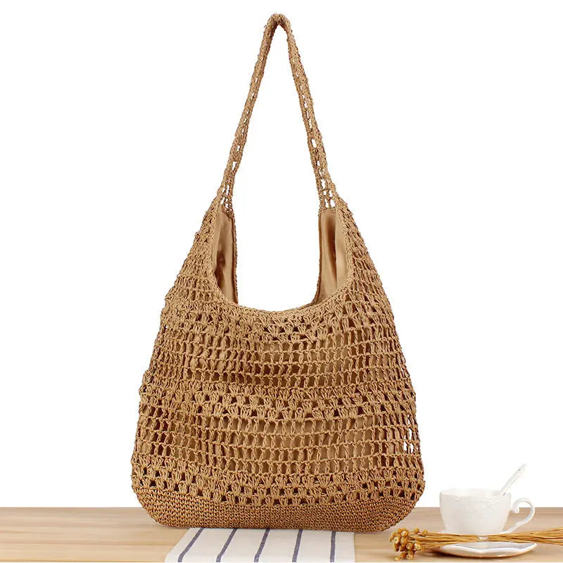 Large Capacity Hand-woven Simple Holiday Shoulder Bag Angel Wishes