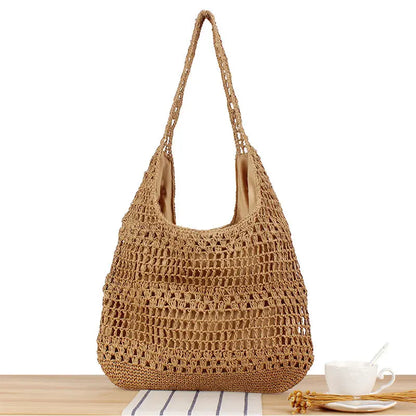 Large Capacity Hand-woven Simple Holiday Shoulder Bag Angel Wishes