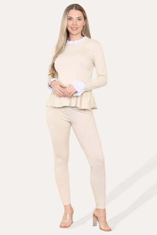 Pleated Lounge Wear Set Angel Wishes