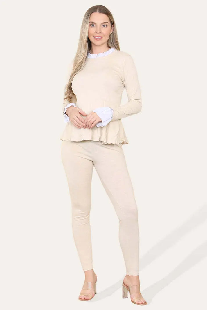 Pleated Lounge Wear Set Angel Wishes
