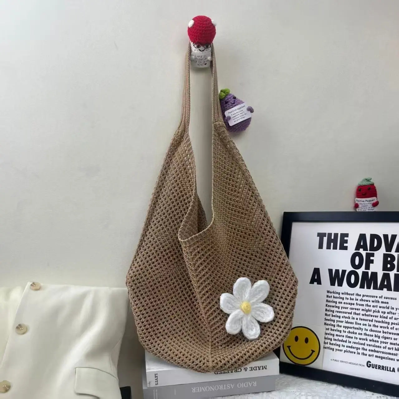 Hand-woven Hollow Shoulder Extra Large Bag Angel Wishes