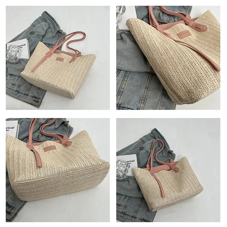 Summer Vacation Beach Woven Handheld Shoulder Bag Angel Wishes