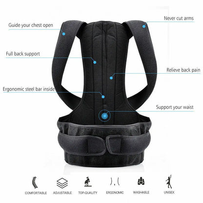 Adjustable Posture Corrector Back Brace Men Women Lumbar Shoulder Support Belt Angel Wishes
