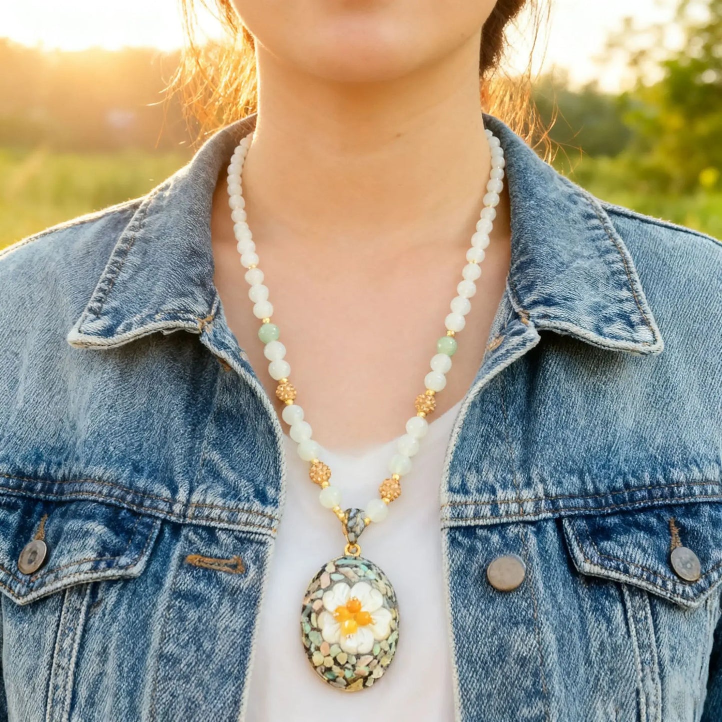 Mother-of-pearl Necklace Angel Wishes