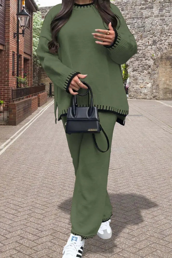 Stitched Stylish 2-Piece Knitted Lounge Comfort Co-Ord Set Angel Wishes