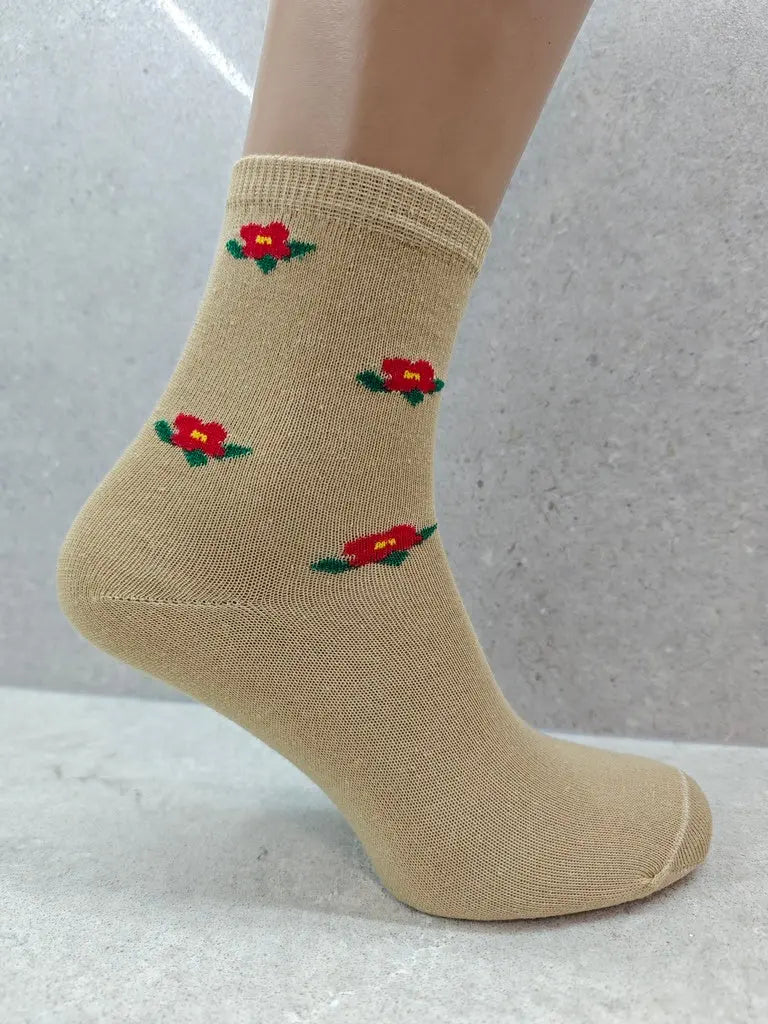 Women's Floral Cotton Socks 6 12 24 Pairs Angel Wishes
