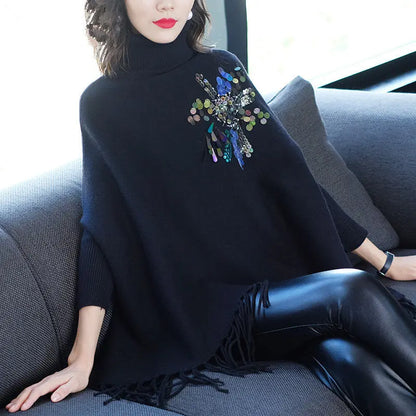 Turtleneck Sweater Women Autumn And Winter Long Sleeves Loose Angel Wishes