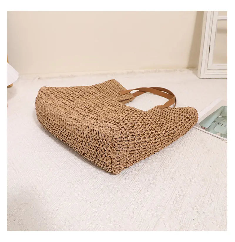 New One-shoulder Straw Simple Large Capacity Beach Bag Angel Wishes