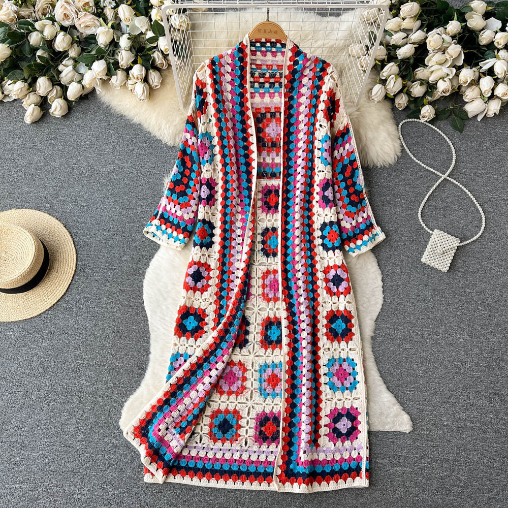 Vintage Long Style Long Sleeve Shawl Cardigan Angel Wishes